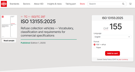 历史性突破 | 巅峰国际环境主导！首个由中国企业牵头编制的环卫装备ISO国际标准正式发布！